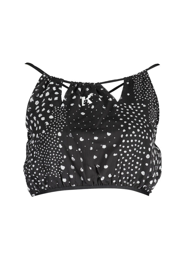 Elegantes Strandnoir -Top mit Druckdetails