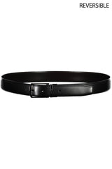 Reversible Black Leather Belt