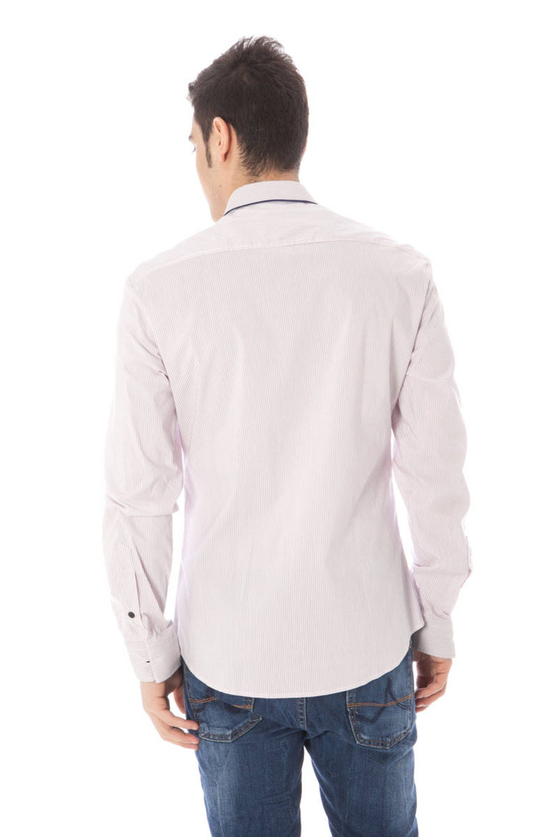 Camicia da colletto italiano chic a maniche lunghe rosa