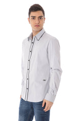 Elegante camisa de manga larga azul claro