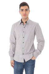 Elegante camisa de cuello italiano blanco