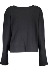 Elegante cardigan nero a maniche lunghe