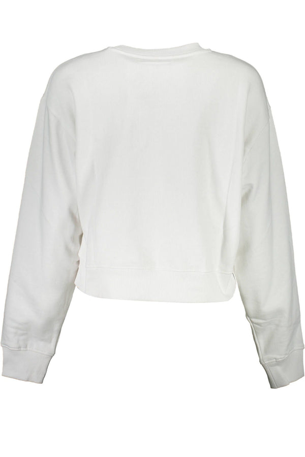 Sweat-shirt de coton blanc chic avec imprimé logo