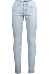 Chic jeans delgados de color azul claro