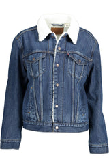 Veste de borne de fourrure en jean chic