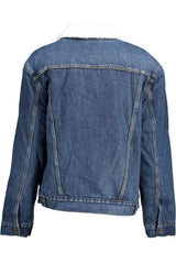 Veste de borne de fourrure en jean chic