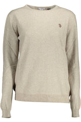 Chic beige bestickter Logo -Pullover