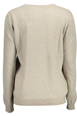 Maglione logo ricamato beige chic