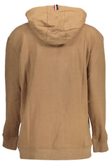 Chic Brown Embroidered Hoodie with Pockets