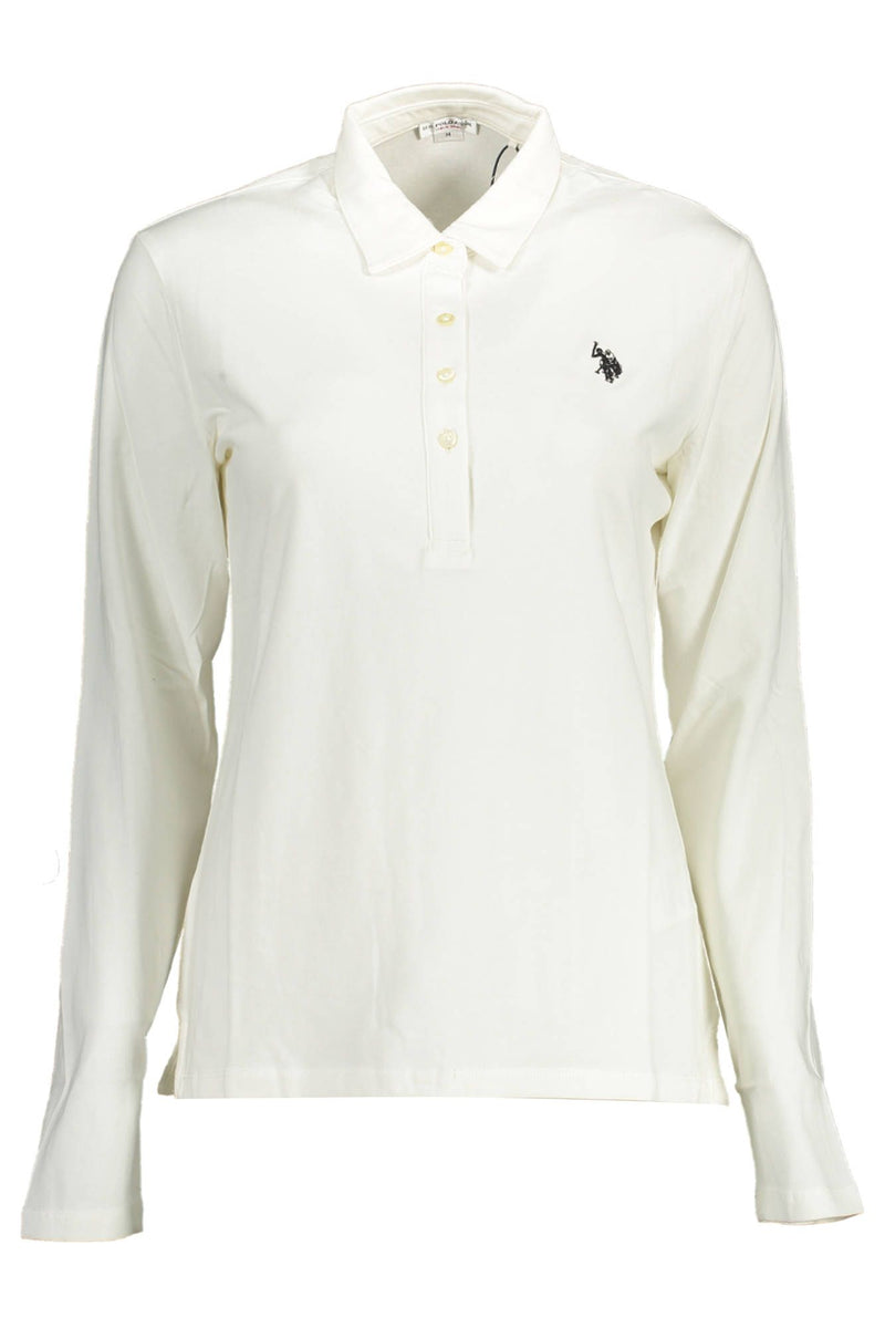 Elegantes langärmeliges weißes Poloshirt