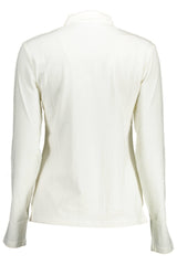 Elegant Long-Sleeved White Polo Shirt