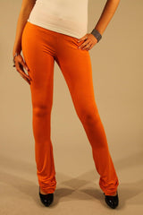 Chic Orange Elastic Waist Geggings