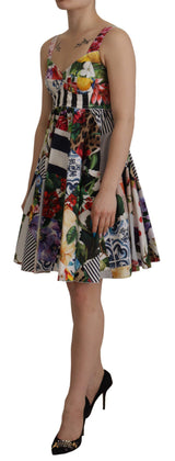 Elegant Patchwork Mini Dress in Vibrant Multicolor