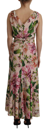 Elegant Floral Silk Wrap Dress