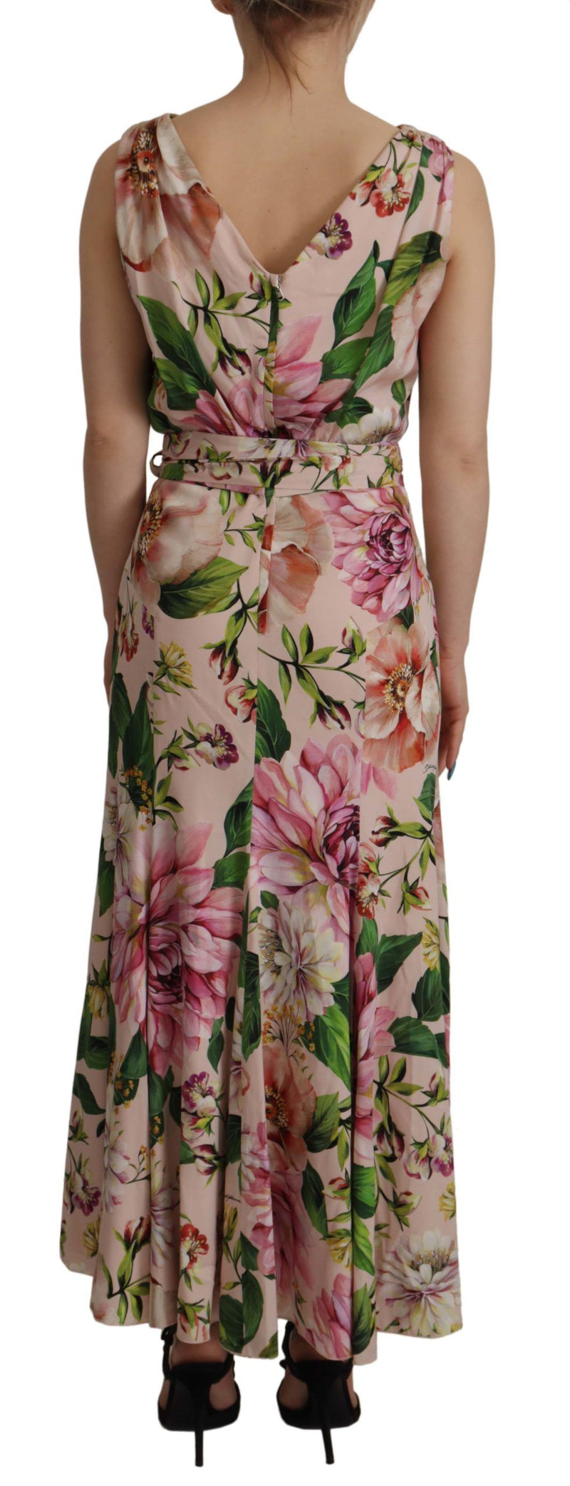 Elegante vestido de envoltura de seda floral