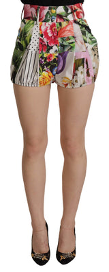 Multicoly Majolica Blumen-Shorts mit hohen Ten