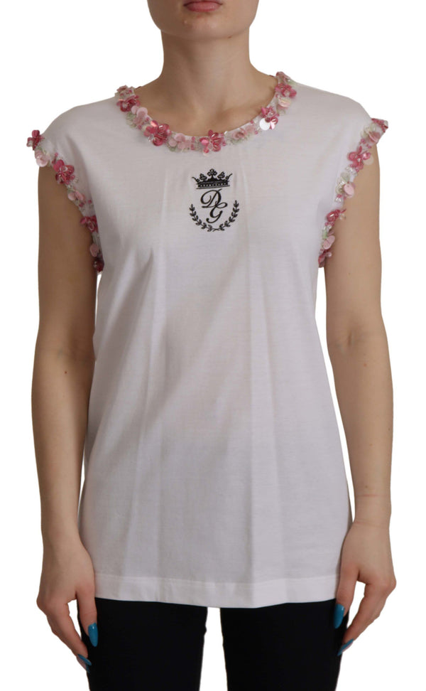 Chic Paillett Crown Tank Top T-Shirt