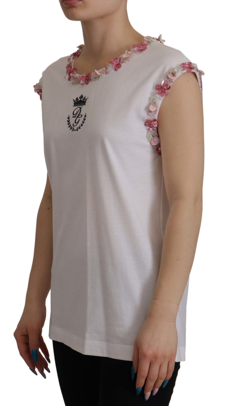 Chic Sequined Crown Tank Top T-Shirt