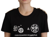 TEE de algodón de logotipo negro elegante para mujeres