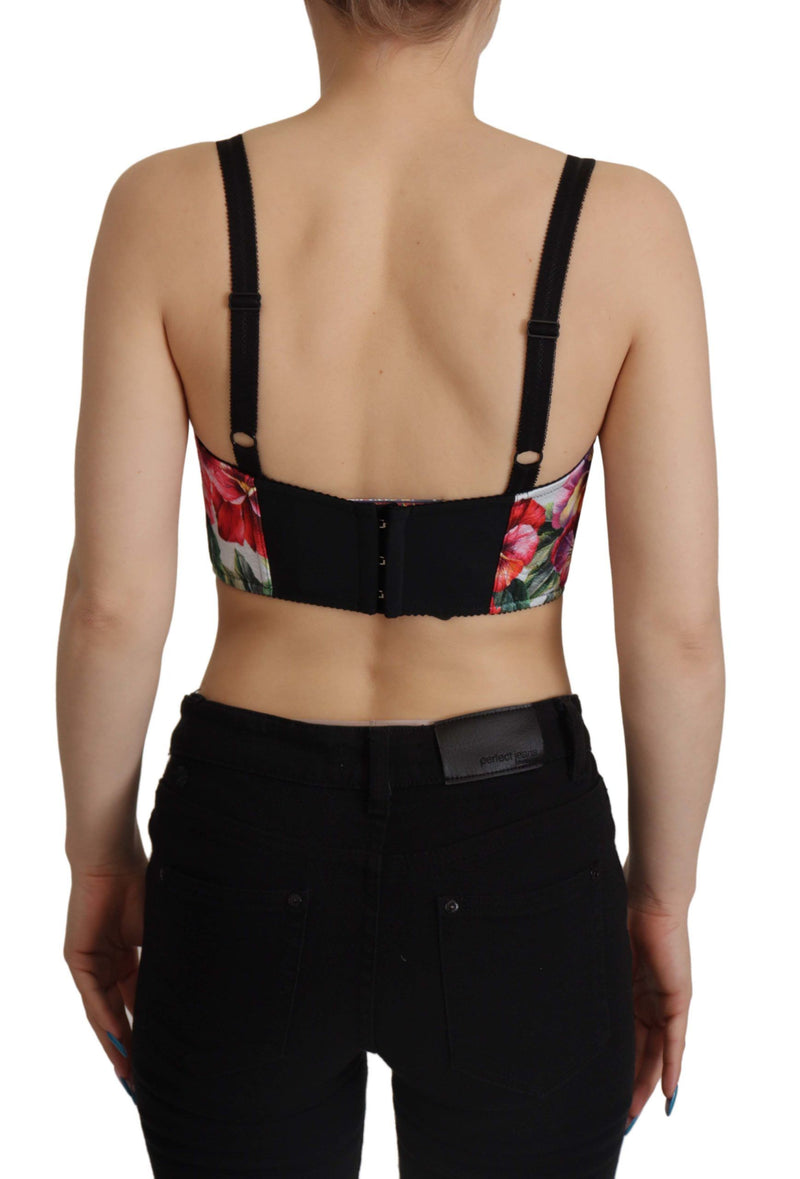 Floral Print Cropped Top Corset