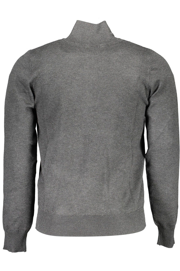 Cardigan zip à manches longues gris élégant