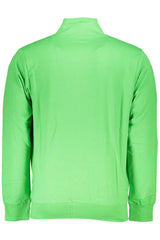 Sudadera bordada de cuello verde alto