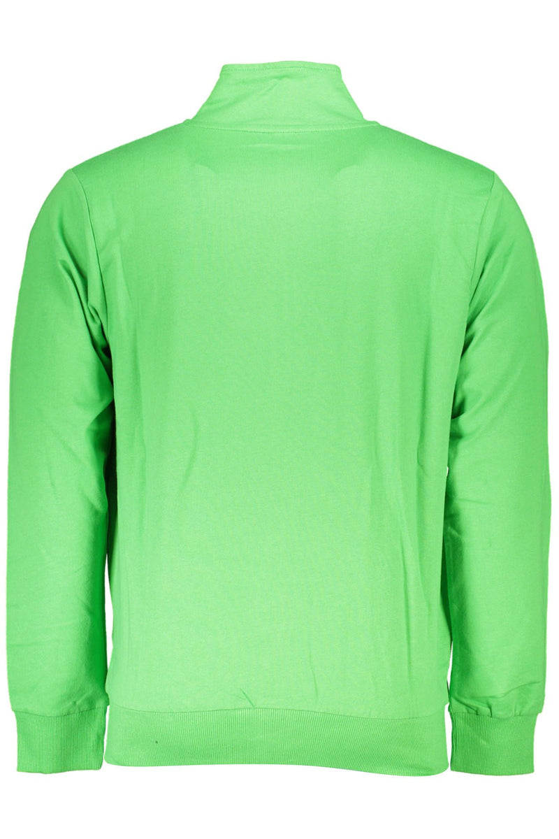 Green High Collar Embroidered Sweatshirt