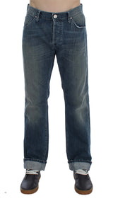 Eleganer regelmäßiger Passform Blue Wash Denim