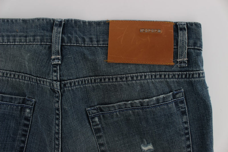 Eleganer regelmäßiger Passform Blue Wash Denim