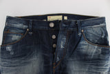 Authentische reguläre Passform Blue Wash Jeans