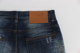 Authentische reguläre Passform Blue Wash Jeans