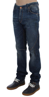 Jeans italianos elegantes de Slim Fit Blue Wash