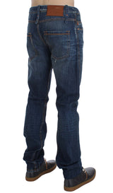 Jeans italianos elegantes de Slim Fit Blue Wash