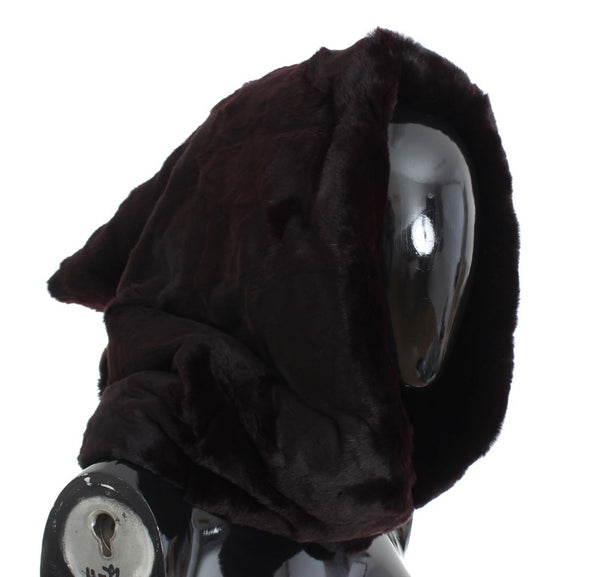 Bufanda de pelaje de comadreja morada exclusiva