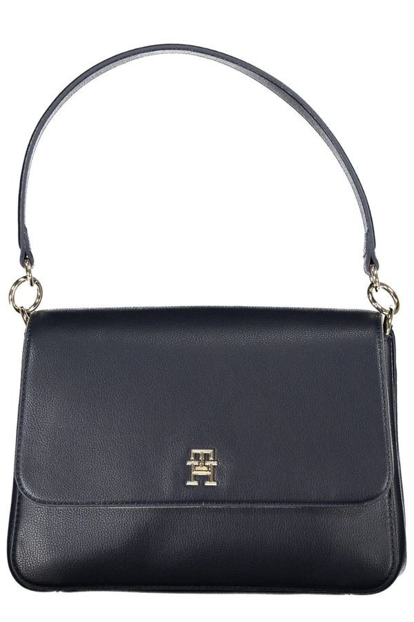 Elegant Blue Shoulder Bag with Contrasting Details