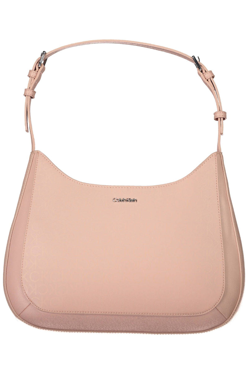 Chic Pink Shoulder Bag with Contrasting Details