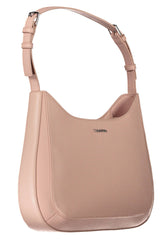 Chic Pink Shoulder Bag with Contrasting Details