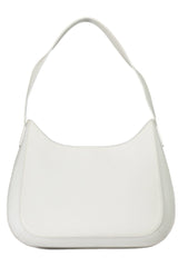 Chic White Shoulder Bag with Contrasting Details