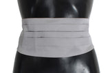 Elegante Cummerbund grigio di seta