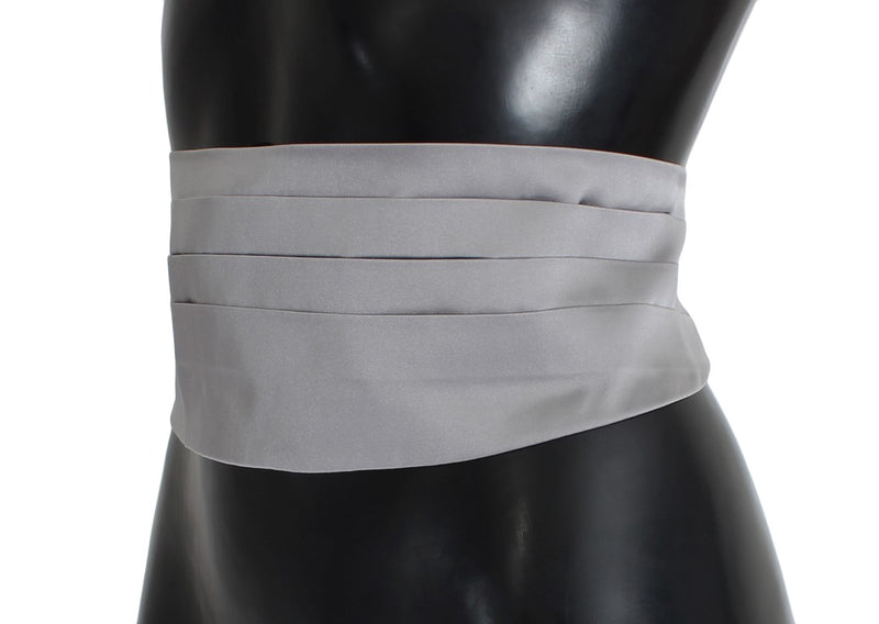 Elegante Cummerbund grigio di seta