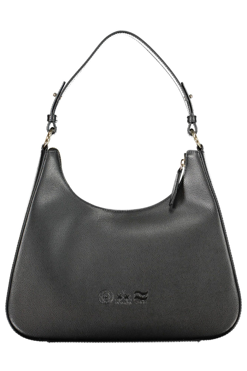 Elegante bolso de hombro de cuero negro