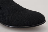 Κομψό Jacquard Black Loafers Slide σε διαμερίσματα