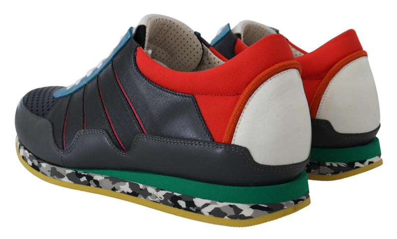 Sneaker a basso contenuto di cuoio multicolore