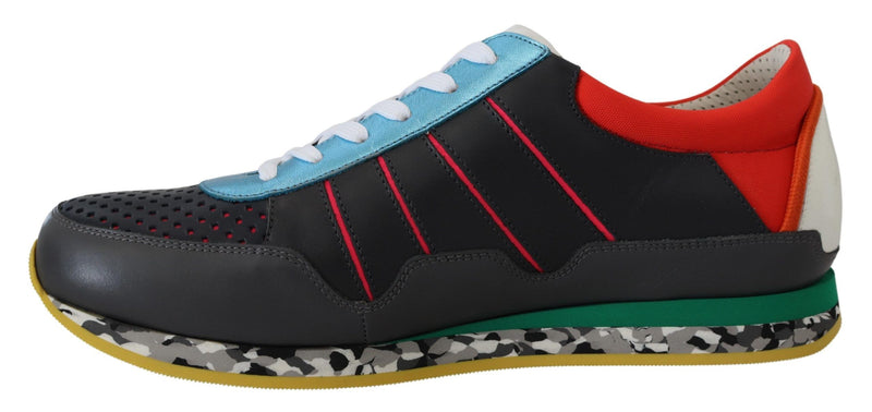 Sneaker a basso contenuto di cuoio multicolore