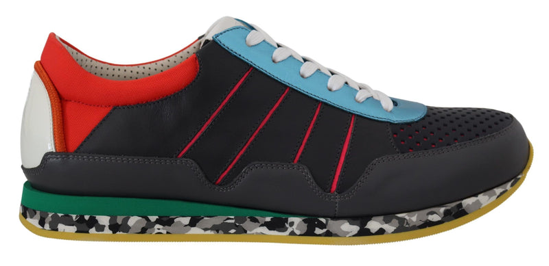 Sneaker a basso contenuto di cuoio multicolore