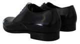 Elegante schwarze Leder -Derby -Schuhe