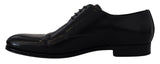 Elegantes zapatos Derby de cuero negro