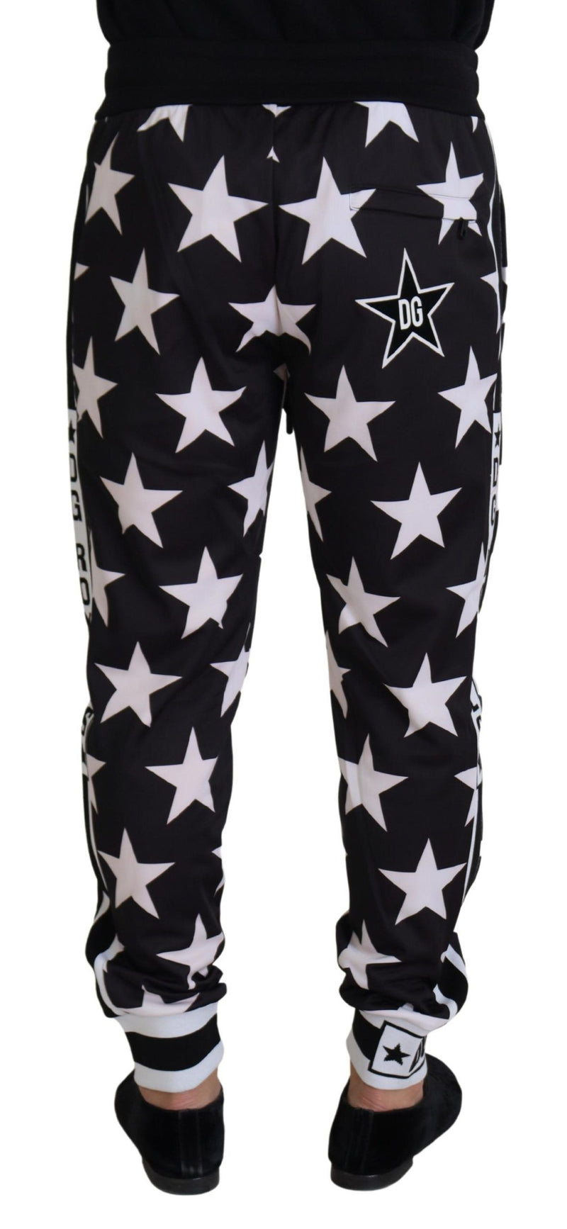 Pantalones de chándal casuales con estampado de estrellas con detalle del logotipo