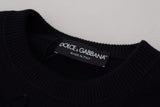 Eleganter schwarzer Logo -Wollpullover