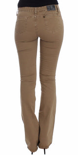 Jeans de mode à jambe droite beige chic